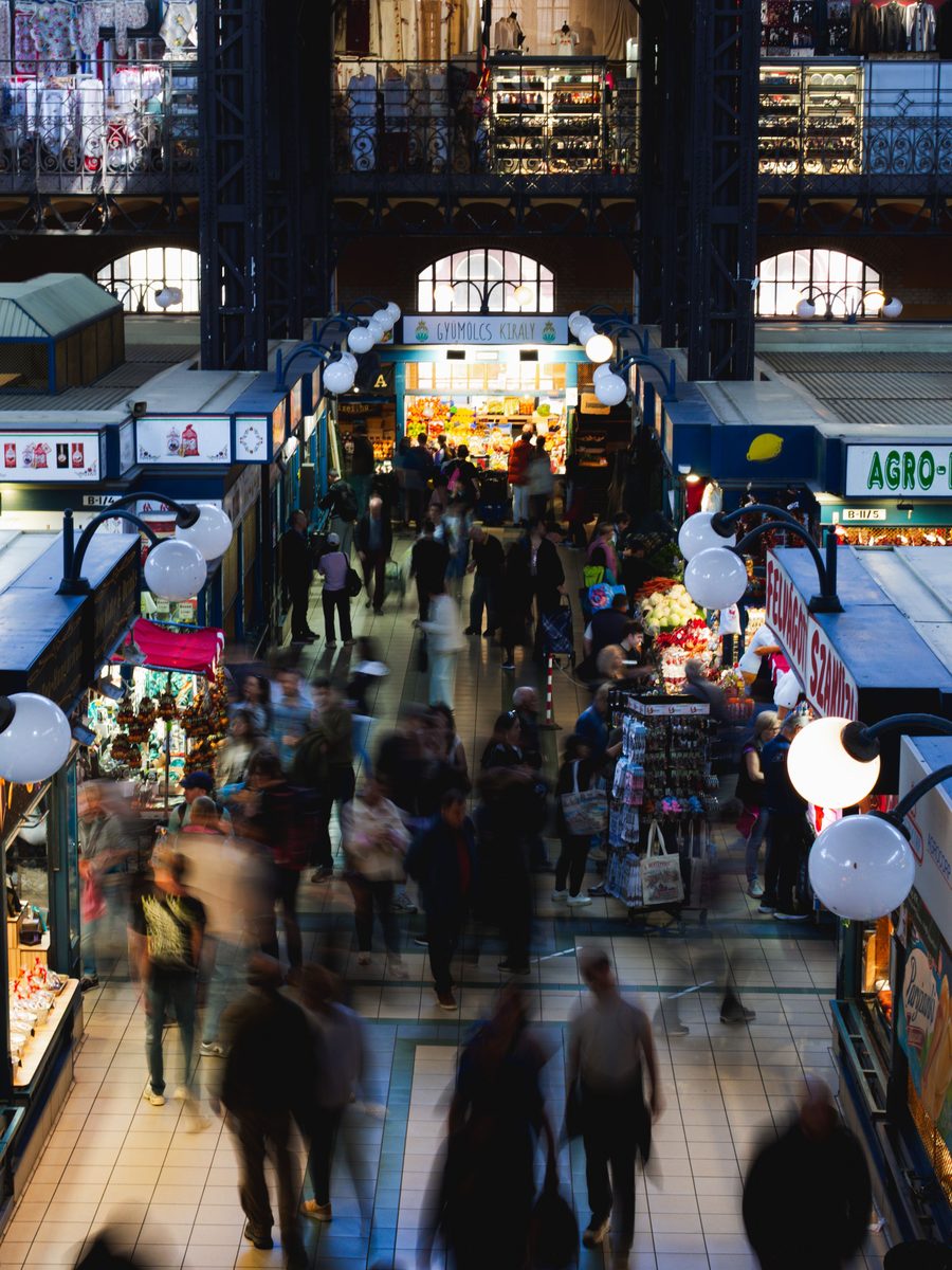 A busy market hall