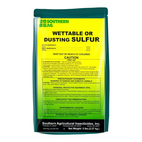 Southern Ag Wettable or Dusting Sulfur